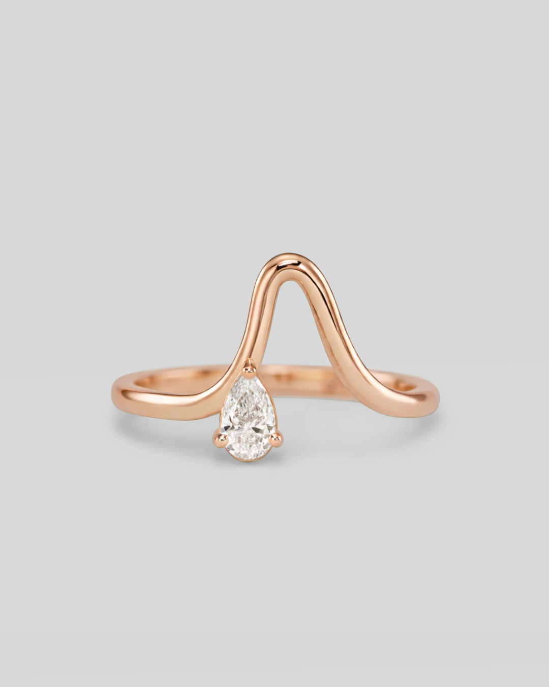 Wave - 14k Gold Ring  Natural Diamond