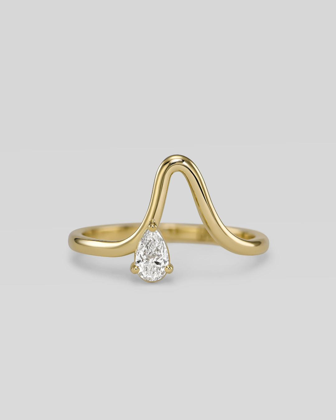 Wave - 14k Gold Ring  Natural Diamond