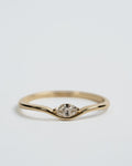 Motion 0.10, Motion Trio, three 14K gold rings with 1 ct, 0.25 ct and 0.10 ct lab grown marquise diamonds