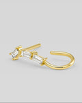 Noa earrings in 14K gold with natural baguette diamonds