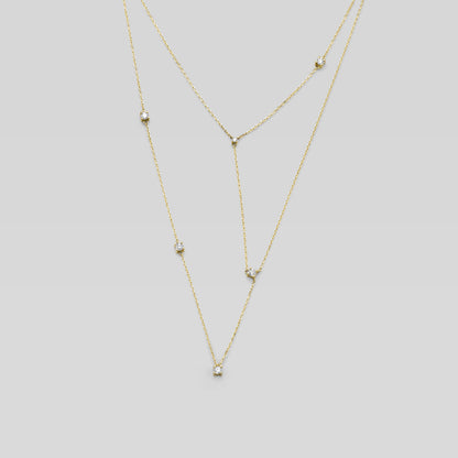 Eliana – 14k Gold Necklace with Six Natural Diamonds