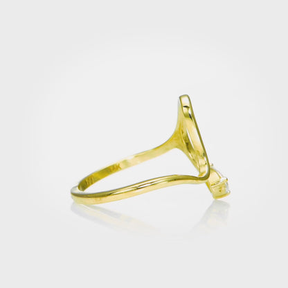 loosy - 14k Gold Ring with Pear-Cut  Natural  Diamond